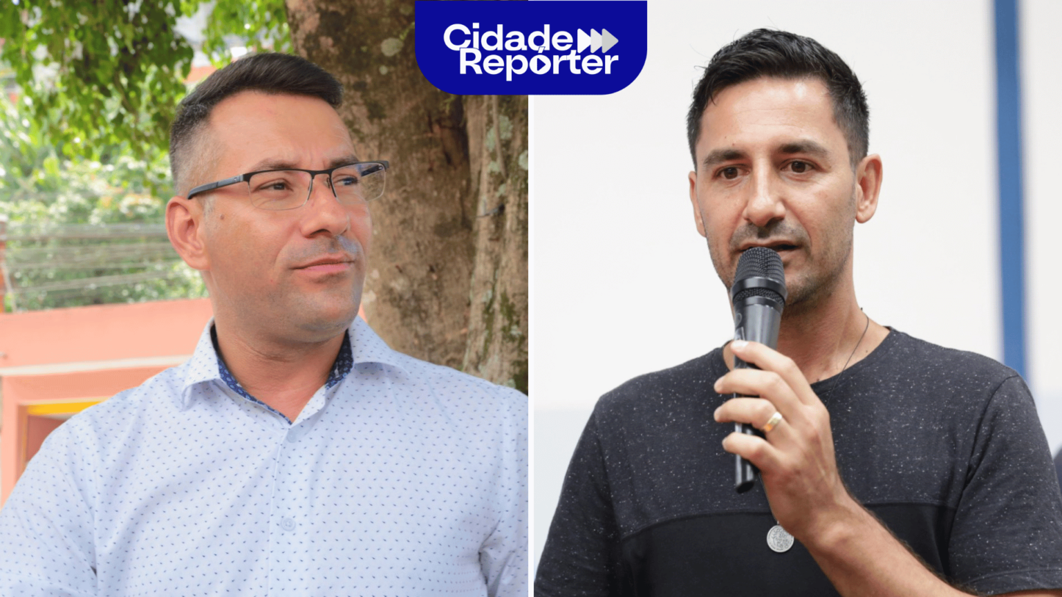 Prefeito de Caieras Gilmar Lagoinha (esquerda) e Presidente da Câmara Municipal Fabricio Calandrini (direira)