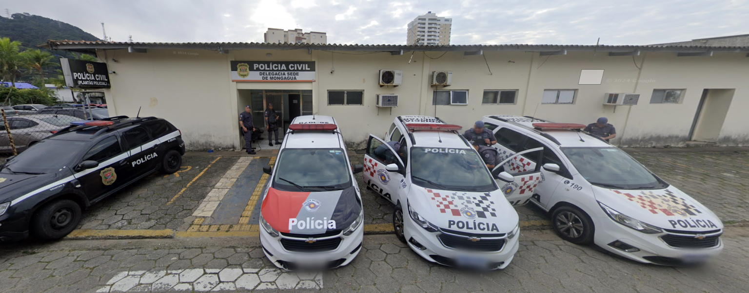 Imagem da fachada da delegacia de polícia de Mongaguá