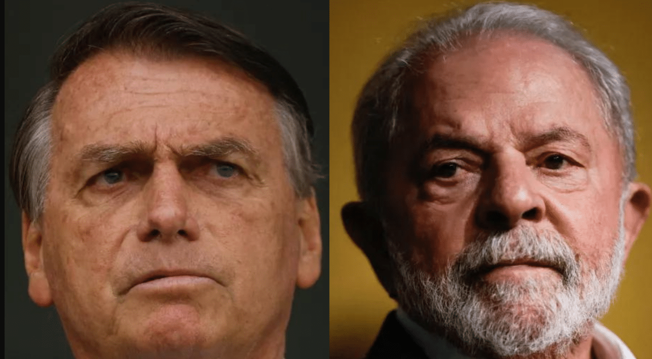 Imagens de Bolsonaro e Lula, um ao lado do outro